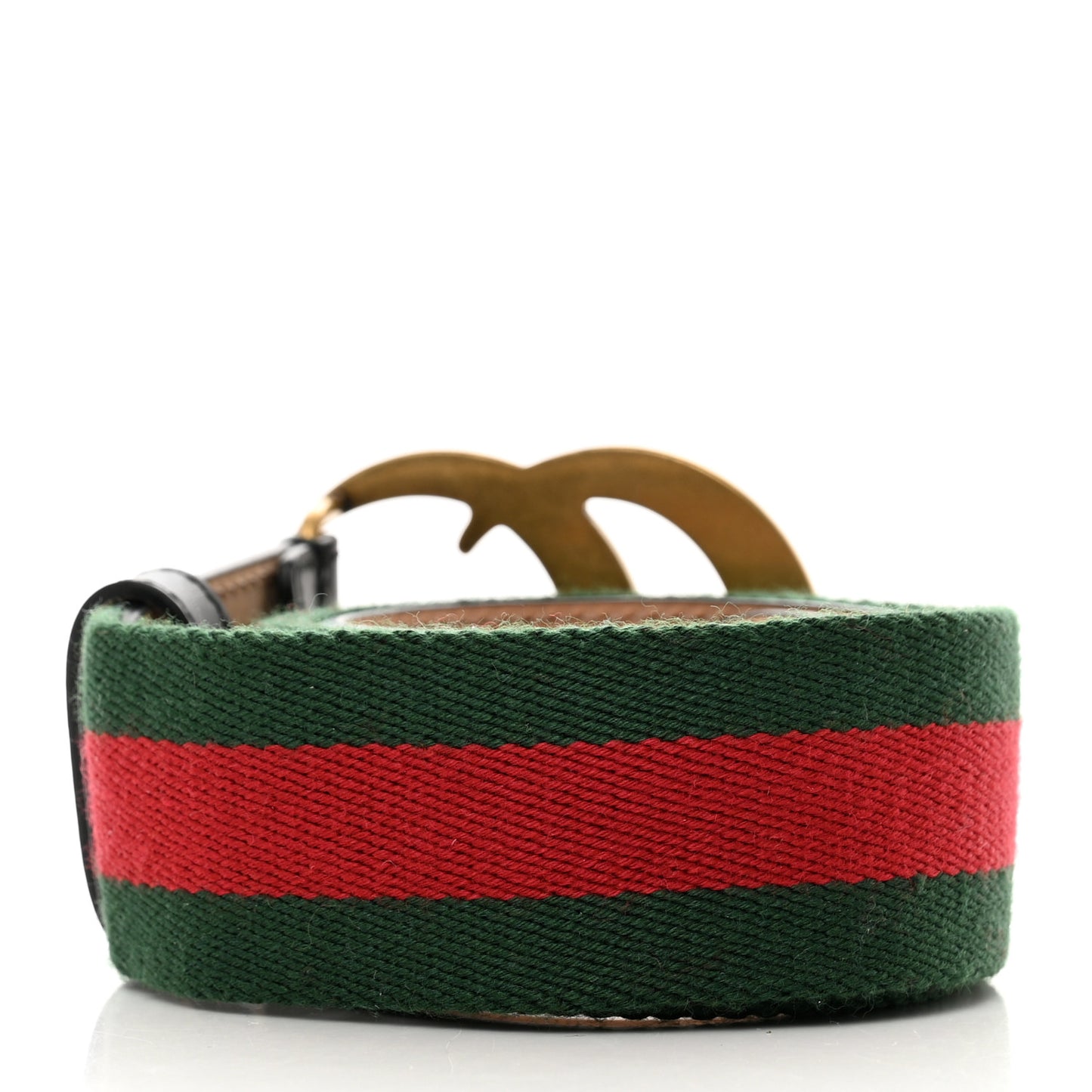 Nylon Calfskin Double G Web 40mm Belt 85 34 Green Red Black