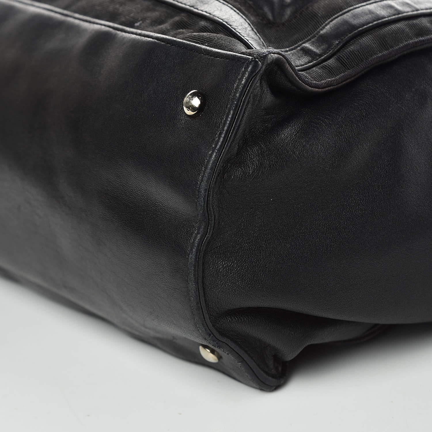 Chanel Lambskin Quilted Lido Shopping Tote Black 10 of 16
