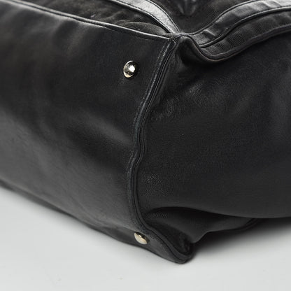 Chanel Lambskin Quilted Lido Shopping Tote Black 10 of 16