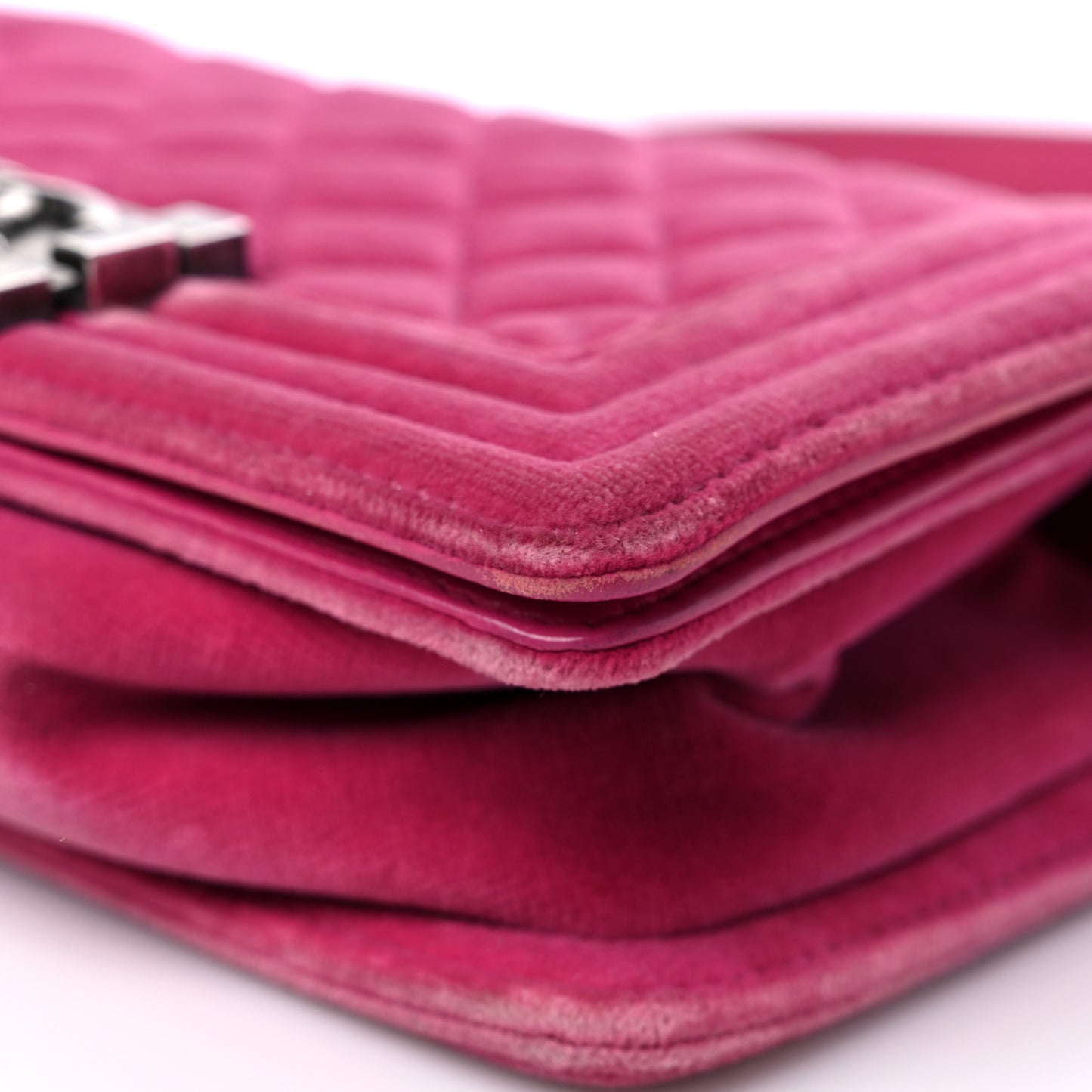 Velvet Quilted Small Boy Flap Pink