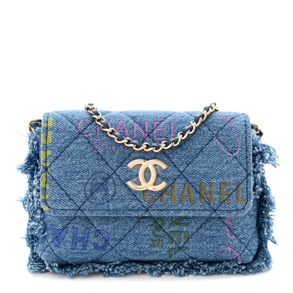 Chanel Denim Quilted Denim Mood Clutch With Chain Blue Multicolor 1 of 11