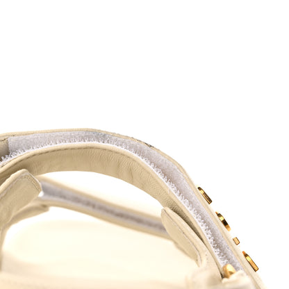 Christian Dior Lambskin Dioract 10mm Sandals 36.5 Off White 10 of 10