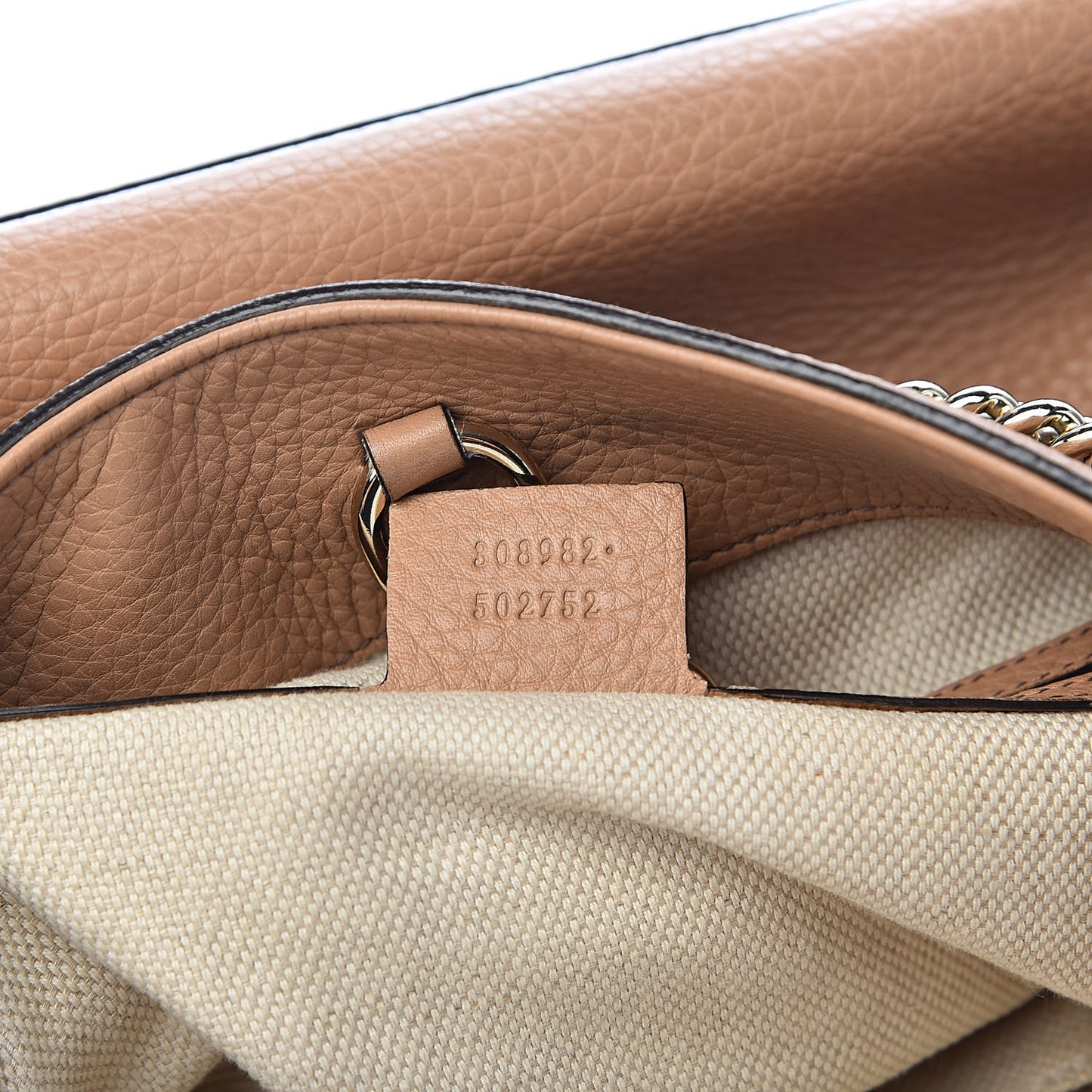 Pebbled Calfskin Medium Soho Chain Shoulder Bag Rose Beige