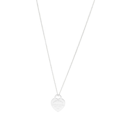Tiffany Sterling Silver Small Return To Tiffany Heart Pendant Necklace 1 of 7