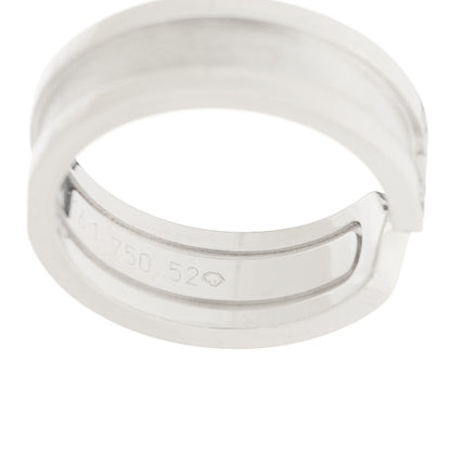 Cartier 18K White Gold Diamond 6.5mm Logo De Cartier Ring 52 6 4 of 7