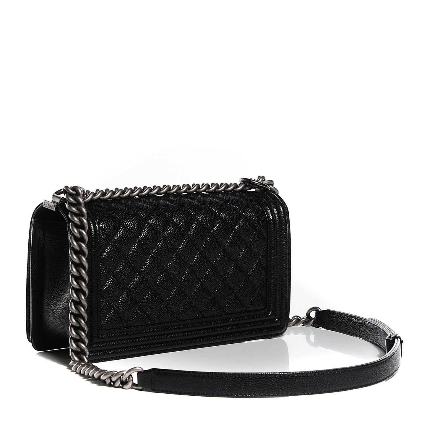Caviar Quilted Medium Boy Flap Black