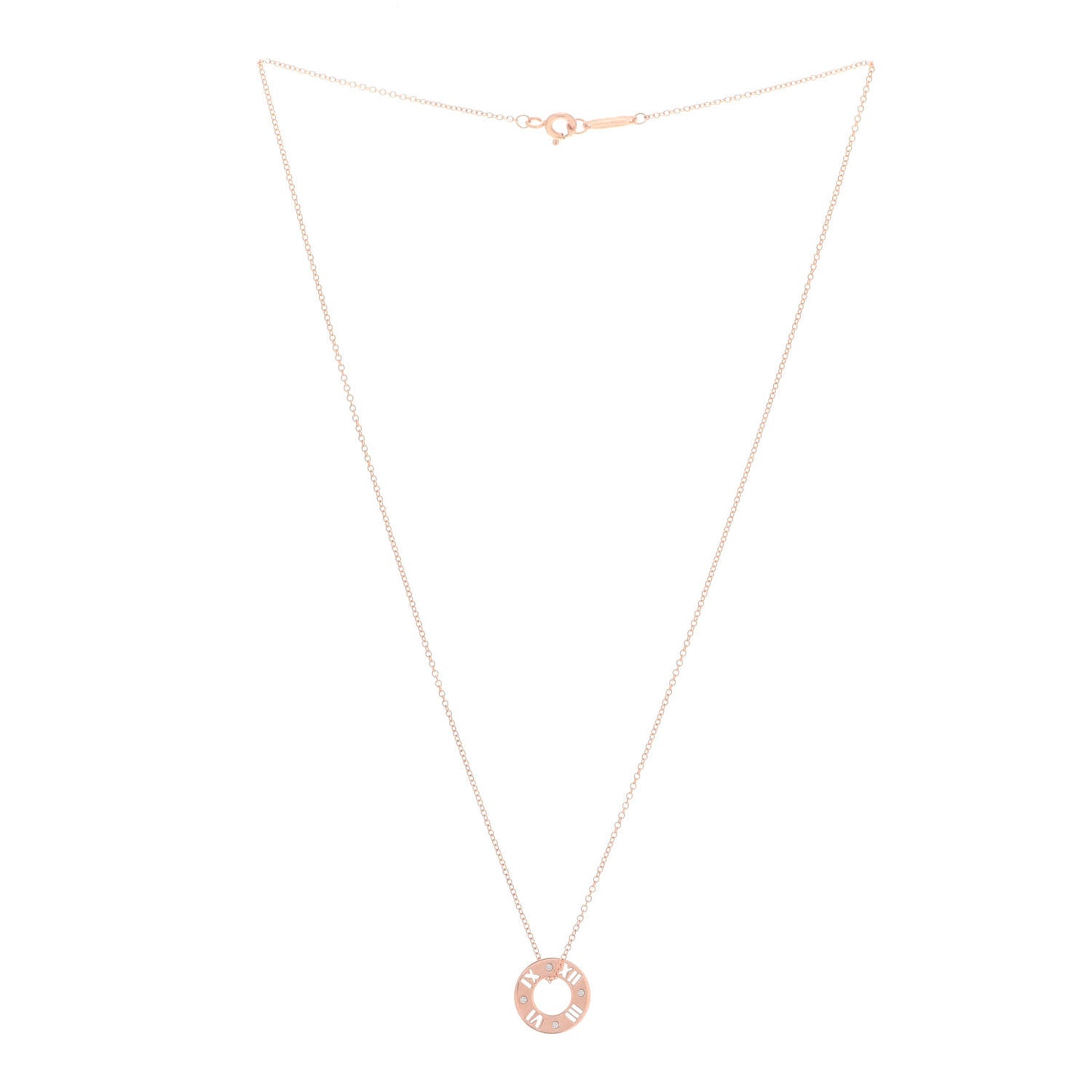18K Rose Gold Diamond Atlas Pierced Pendant Necklace