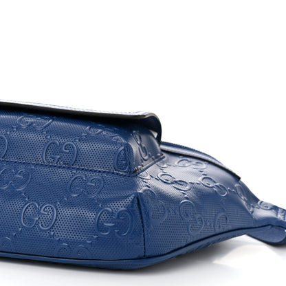 Gucci Calfskin GG Tennis Embossed Pocket Belt Bag 90 Intense Metal Blue 10 of 11