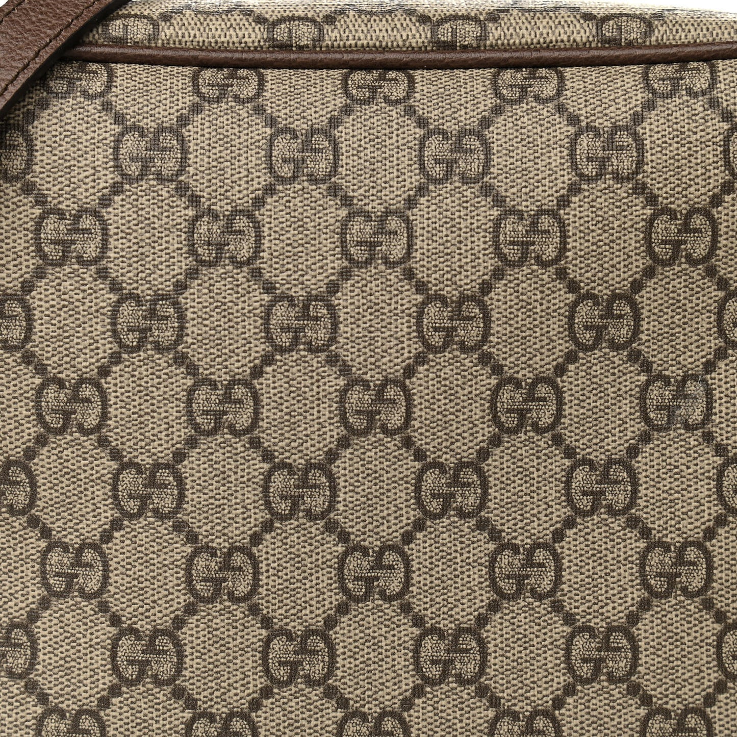 GG Supreme Monogram Textured Calfskin Square Messenger Bag Beige Ebony New Acero
