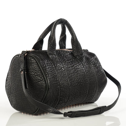 Alexander Wang Pebbled Lambskin Rocco Black Rose Gold Hardware 3 of 9