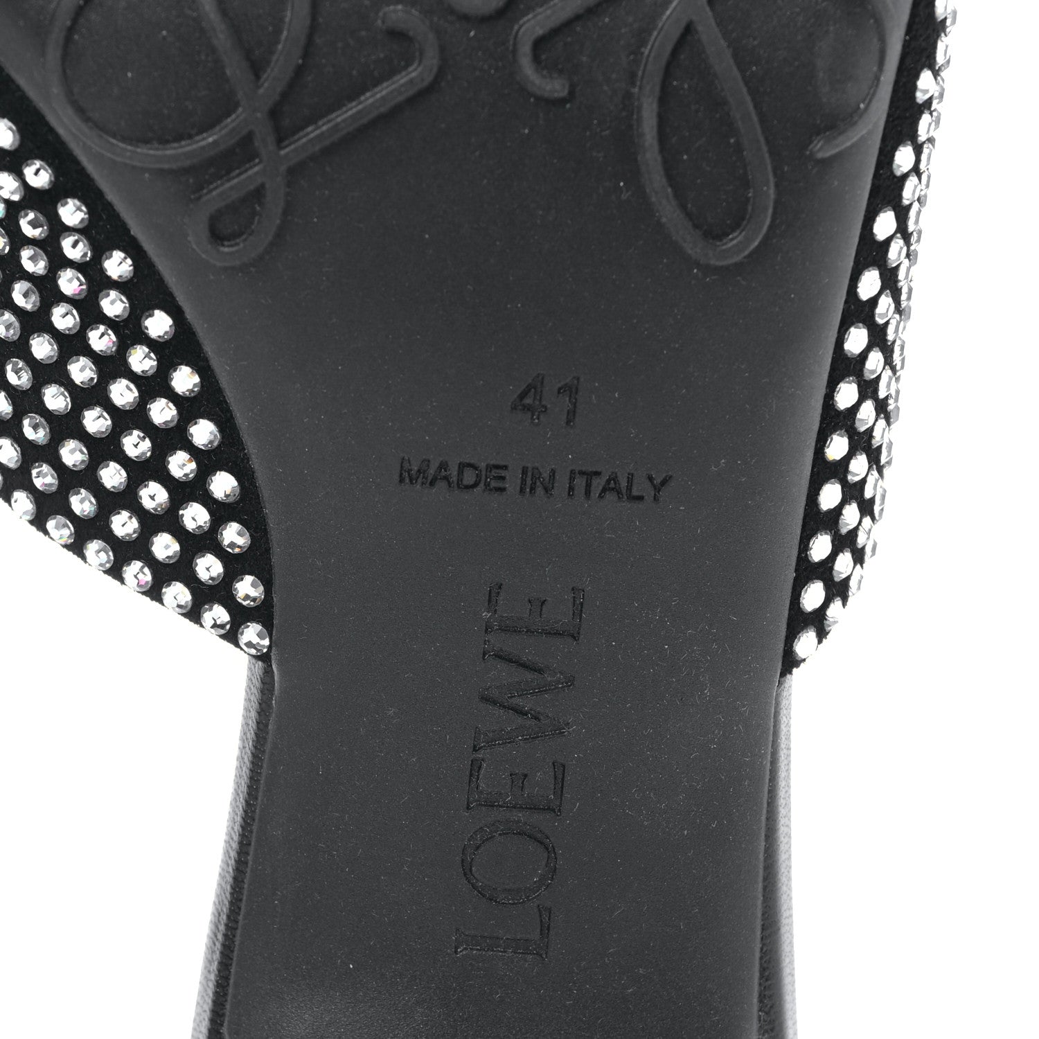 Loewe Crystal 50mm Petal Slide Sandals 41 Black 6 of 7