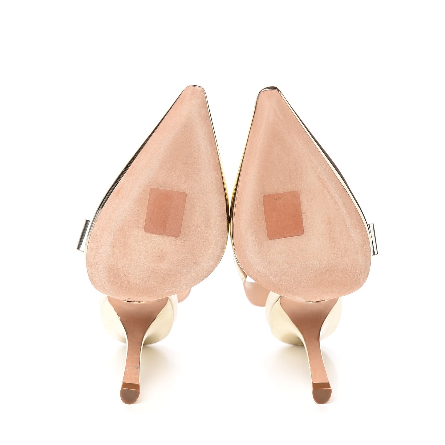 Mirror Finish Calfskin Sweet D Sling-Back Pumps 39 Stardust Gold