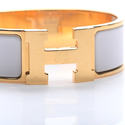 Hermes Enamel Wide Clic Clac H Bracelet GM White 6 of 6