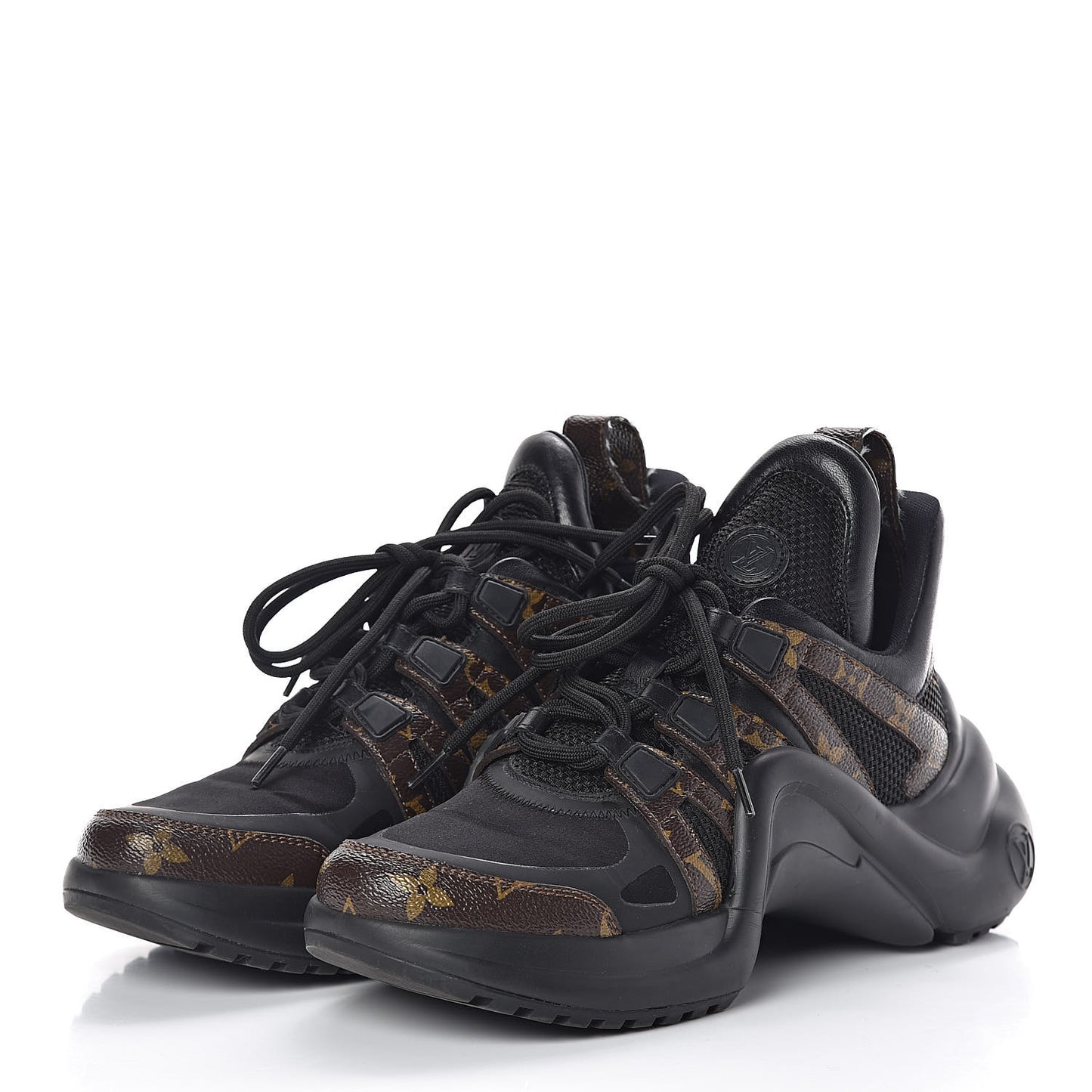 Calfskin Patent Monogram LV Archlight Sneakers 37 Black