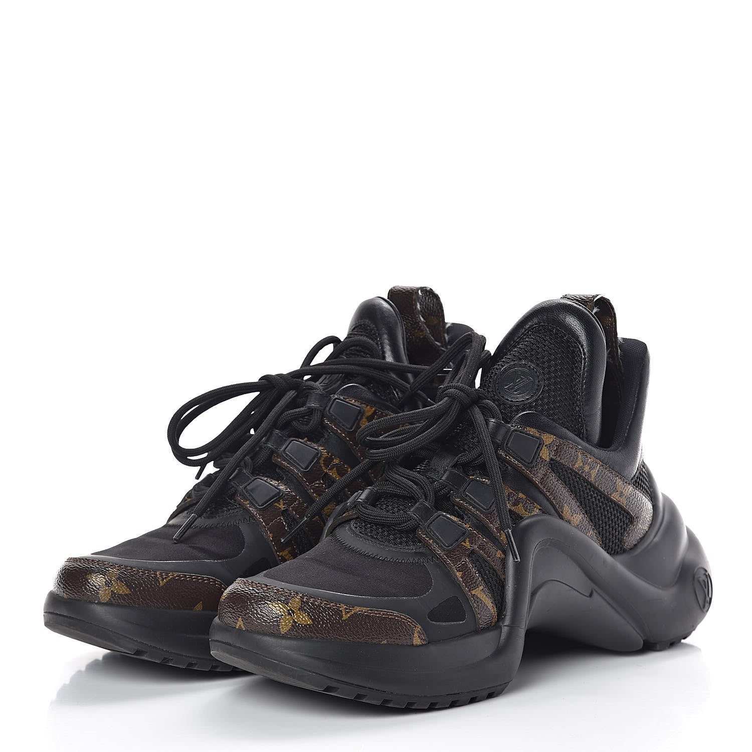 Louis Vuitton Calfskin Patent Monogram LV Archlight Sneakers 37 Black 3 of 10