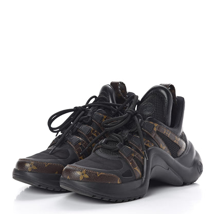 Louis Vuitton Calfskin Patent Monogram LV Archlight Sneakers 37 Black 3 of 10