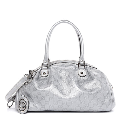 Gucci Metallic Guccissima Medium Sukey Boston Silver 1 of 11