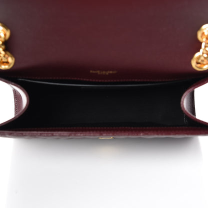 Saint Laurent Grain De Poudre Textured Mixed Matelasse Medium Triquilt Monogram Satchel Rouge Legion 7 of 9