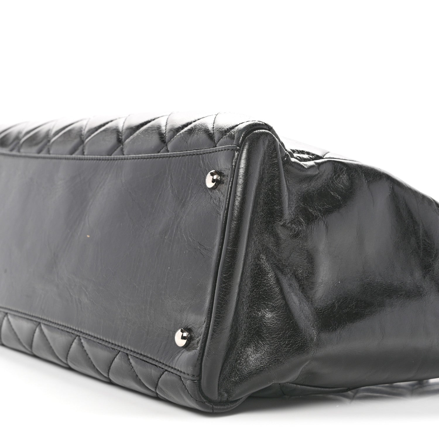 Chanel Glazed Calfskin Quilted Large CC Delivery Tote Black 10 of 14
