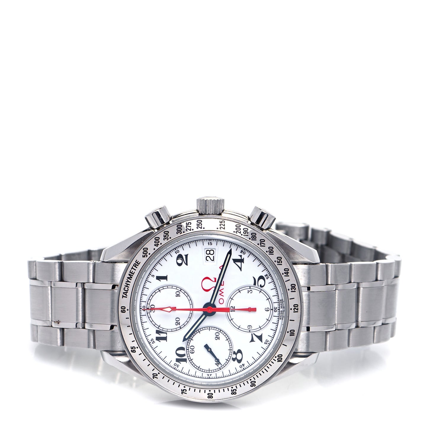Stainless Steel 39mm Speedmaster Date Olympic Series Automatic Watch White 3513.20.00