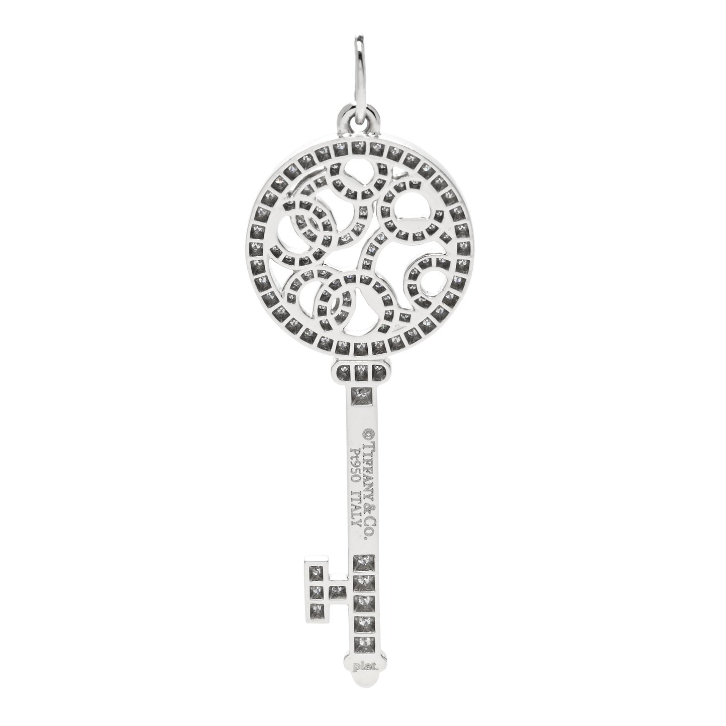 Platinum Diamond Small Bubbles Key Pendant