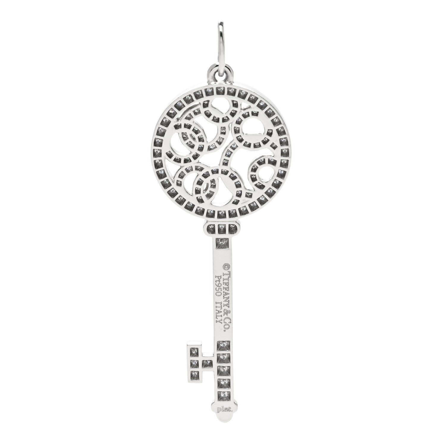 Tiffany Platinum Diamond Small Bubbles Key Pendant 3 of 5