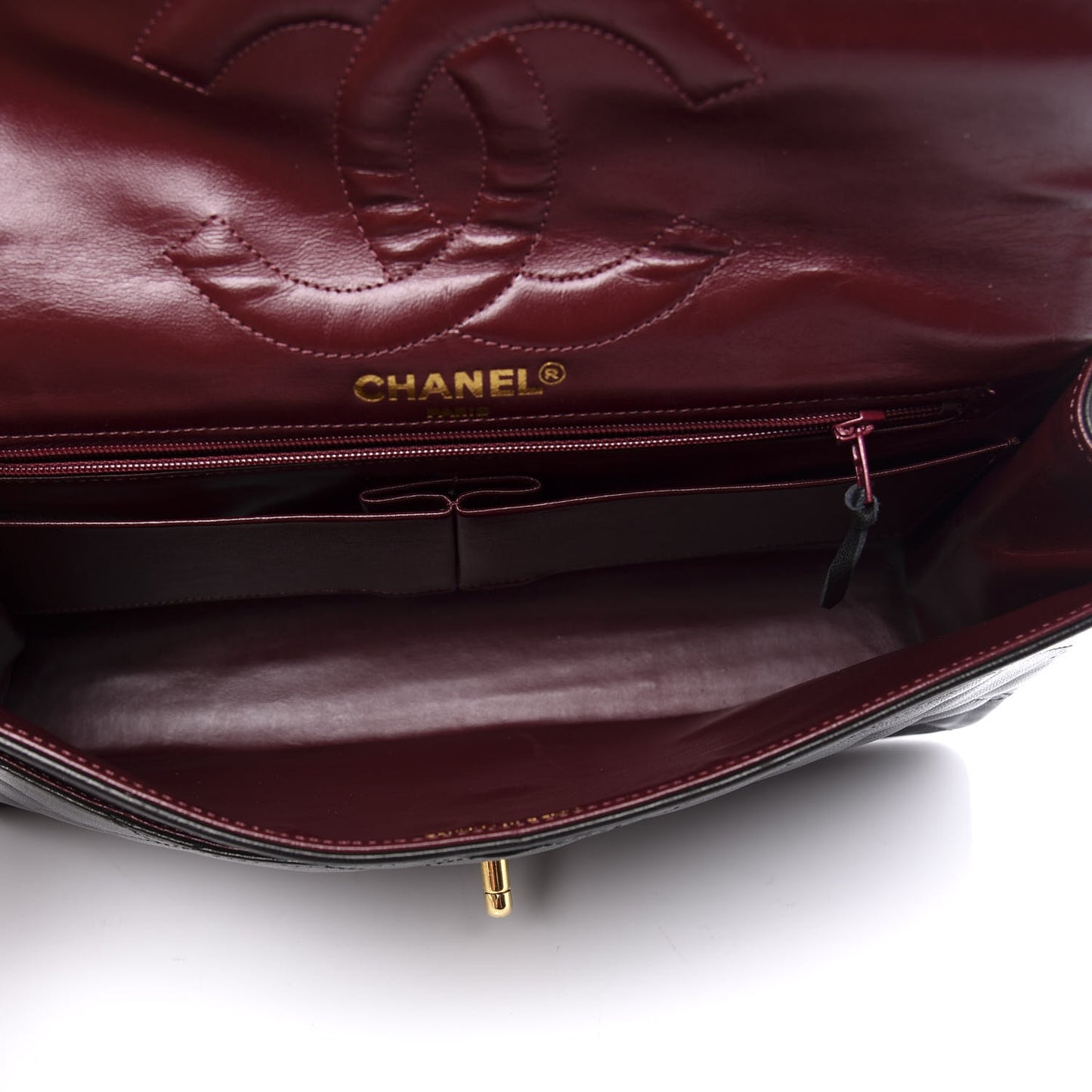 Lambskin Quilted Medium Double Flap Black