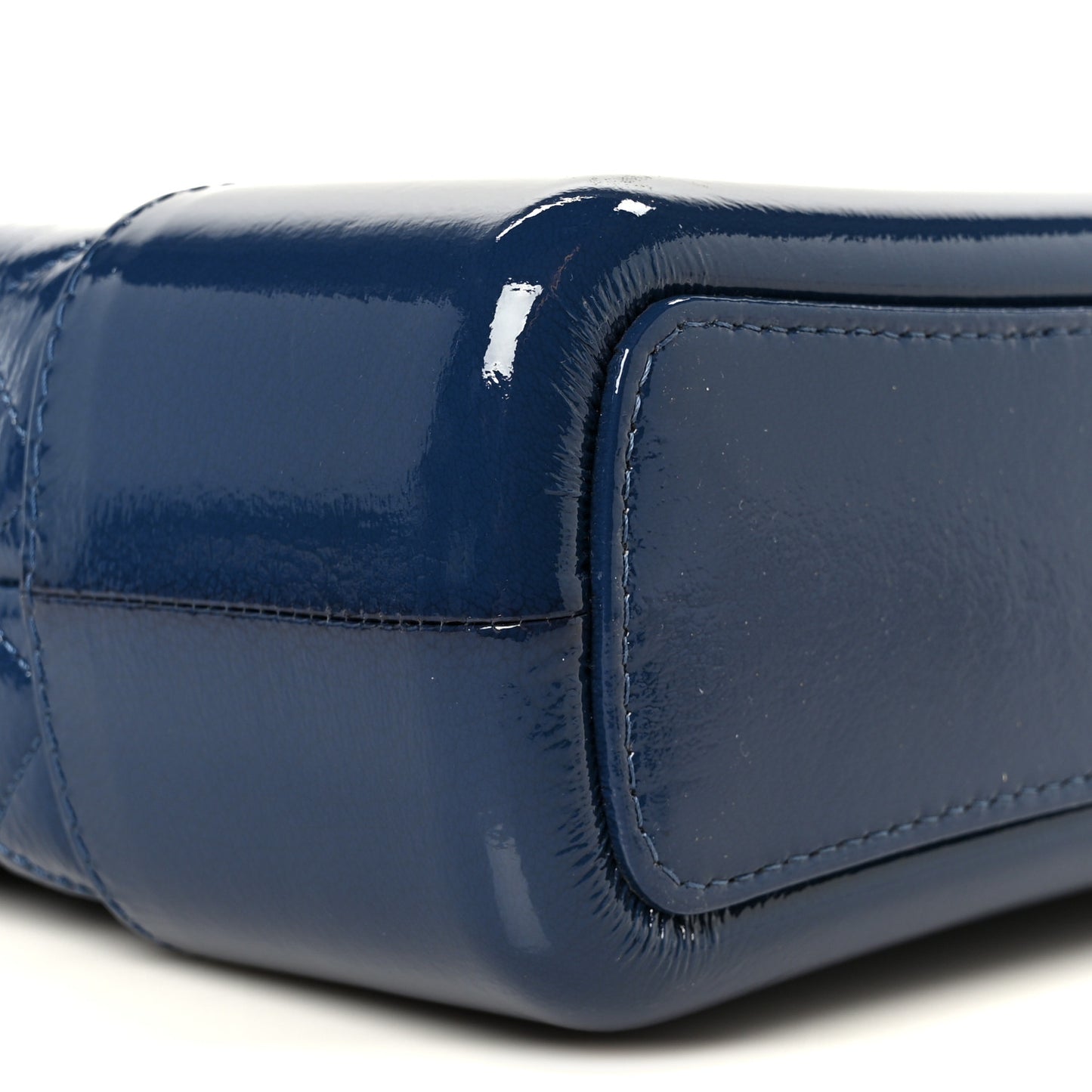 Patent Goatskin Quilted Medium Gabrielle Hobo Blue