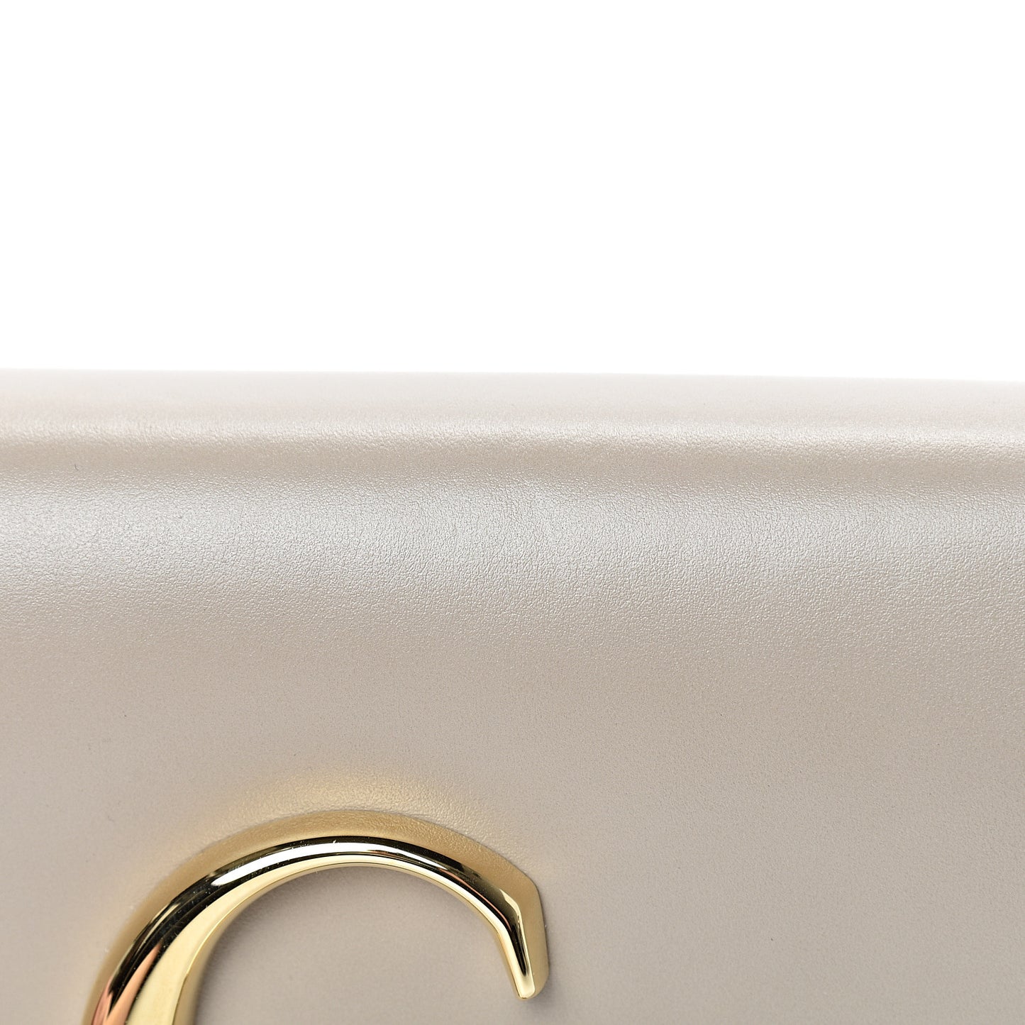 Calfskin Suede C Clutch With Chain Motty Grey