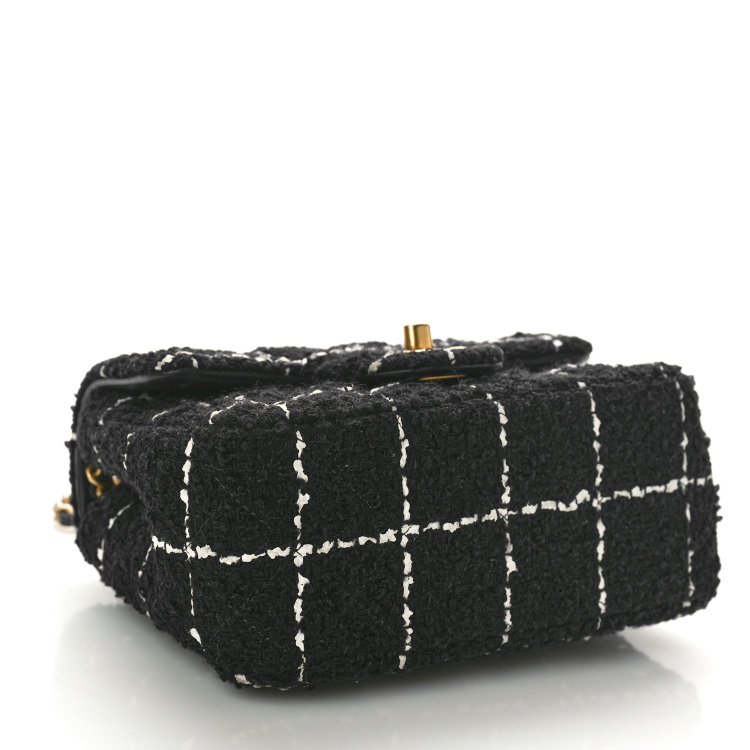 Chanel Tweed Quilted Mini Pearl Crush Flap Black White 4 of 10