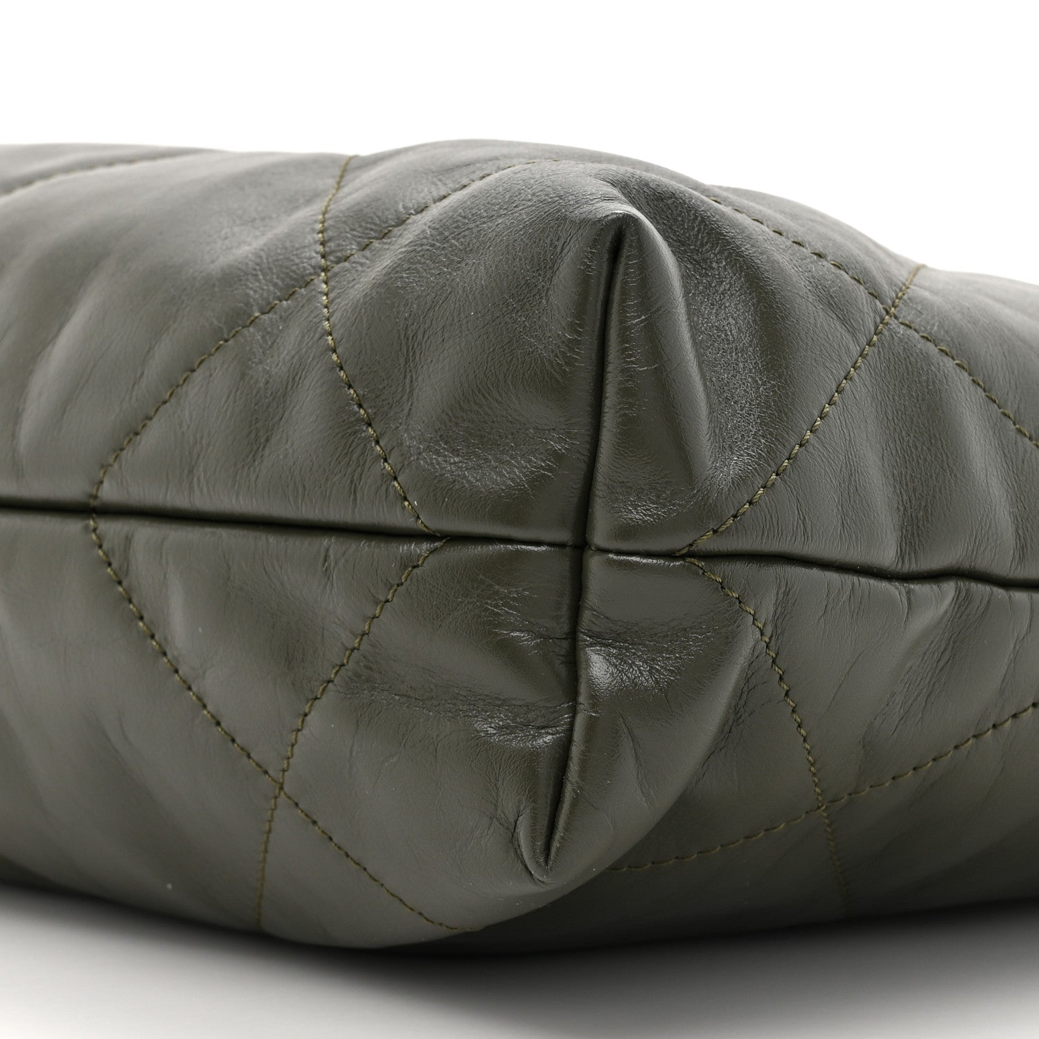 Chanel Shiny Calfskin Quilted Small Chanel 22 Khaki 11 of 13