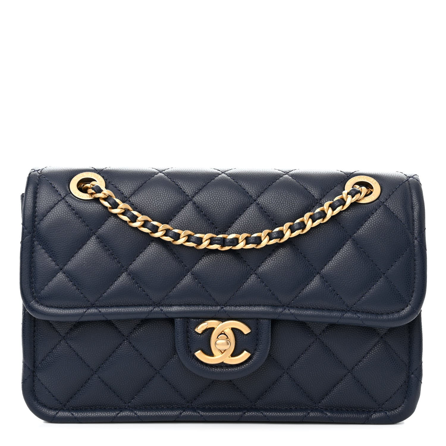Chanel Caviar Quilted Medium Sweet Classic Flap Navy Blue 1 of 11