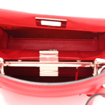 Fendi Vitello Seta Century Nappa Whipstitch Mini Peekaboo Iconic Satchel Fiamma 6 of 12