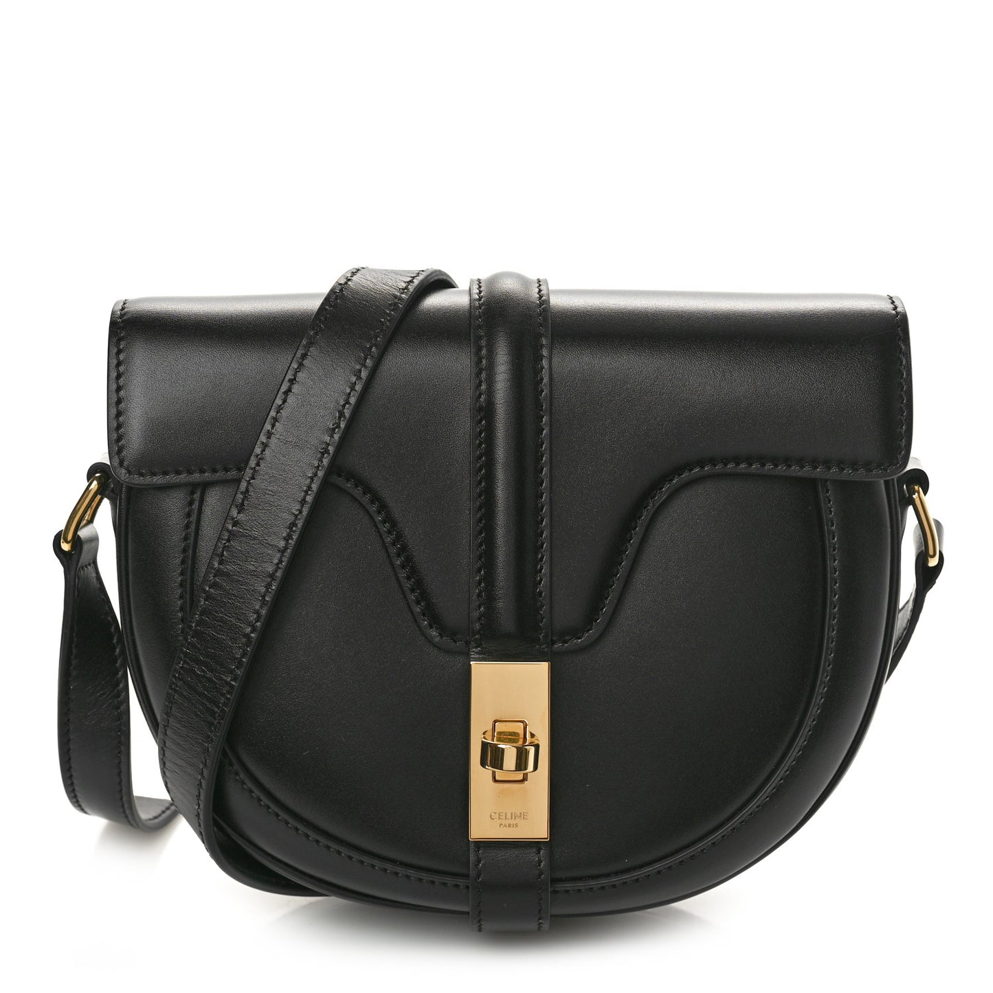 Satinated Calfskin Besace Small 16 Black