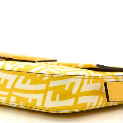 Fendi X SARAH COLEMAN Glazed Canvas Vitello King FF Vertigo Baguette 1997 Mimosa White 10 of 11
