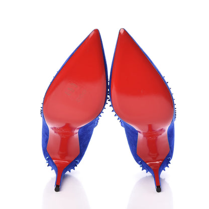 Christian Louboutin Veau Velours Anjalina 85 Pumps 36 Azulejo 7 of 8