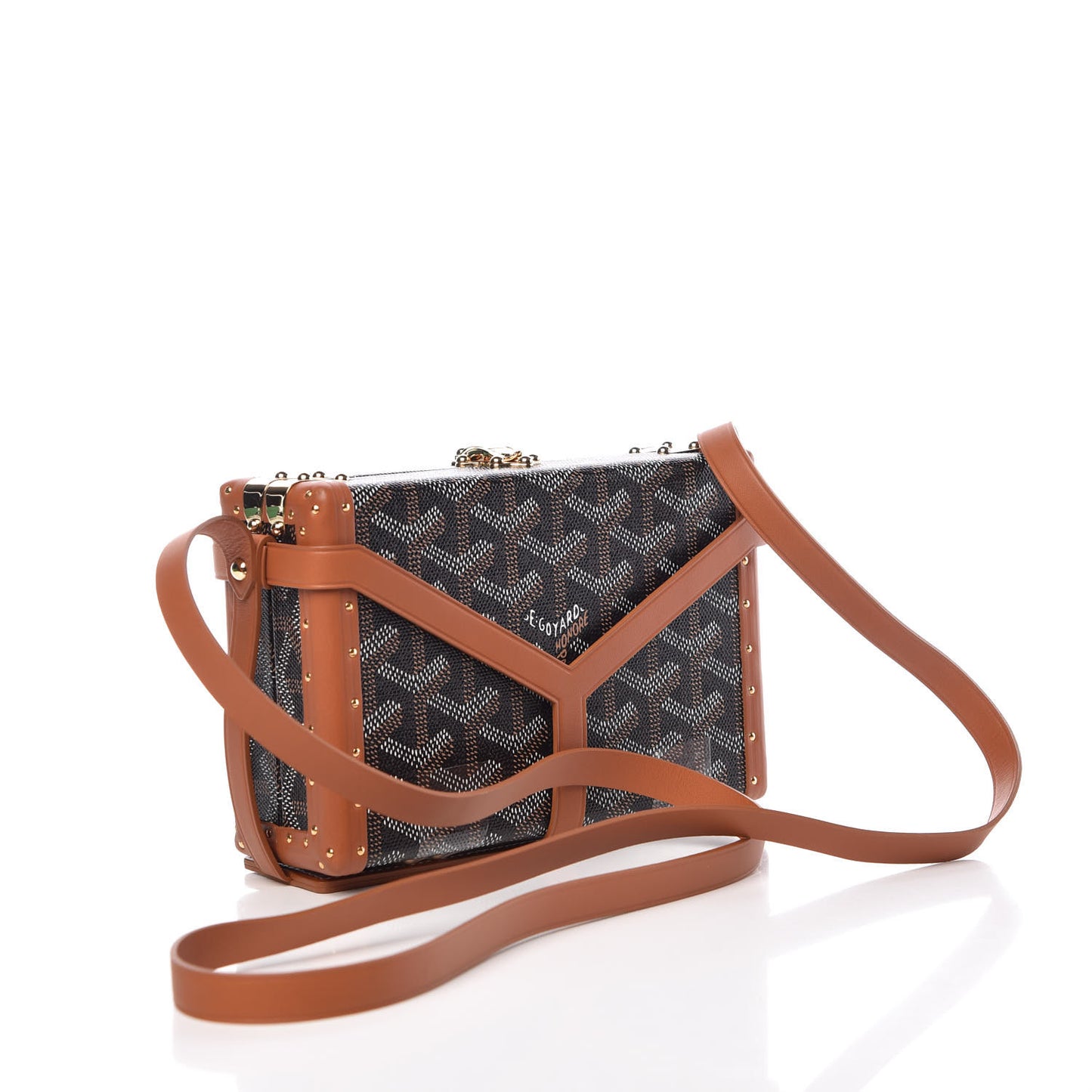 Goyardine Minaudiere Trunk Bag Black Gold