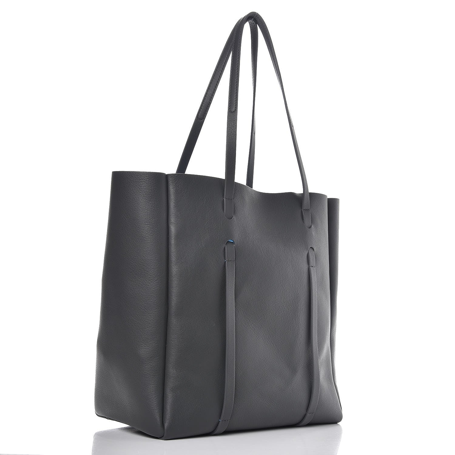 Balenciaga Veau Baltimore Double Sided Small Everyday Tote Gris Fossile Bleu Turquoise 4 of 8