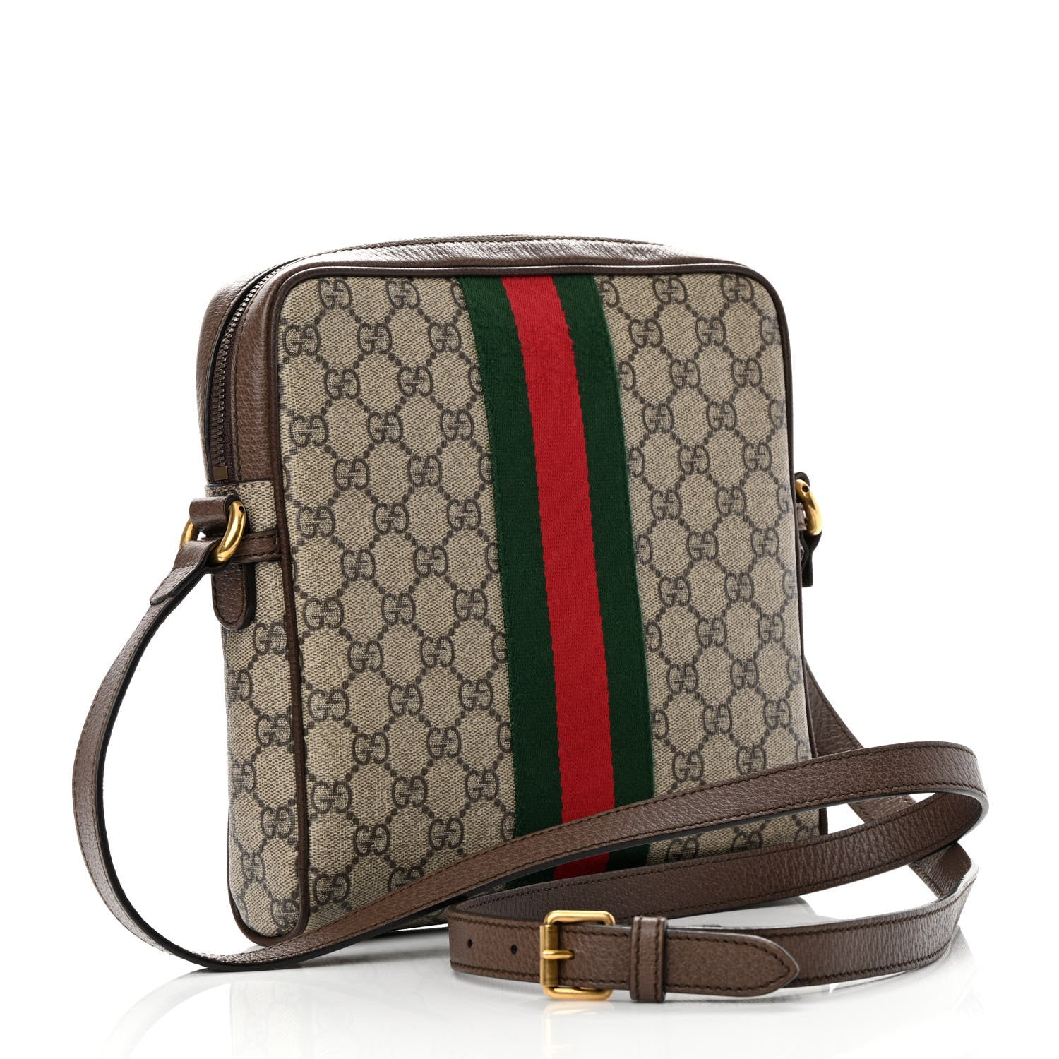Gucci GG Supreme Monogram Web Small Ophidia Messenger Bag Brown 3 of 13
