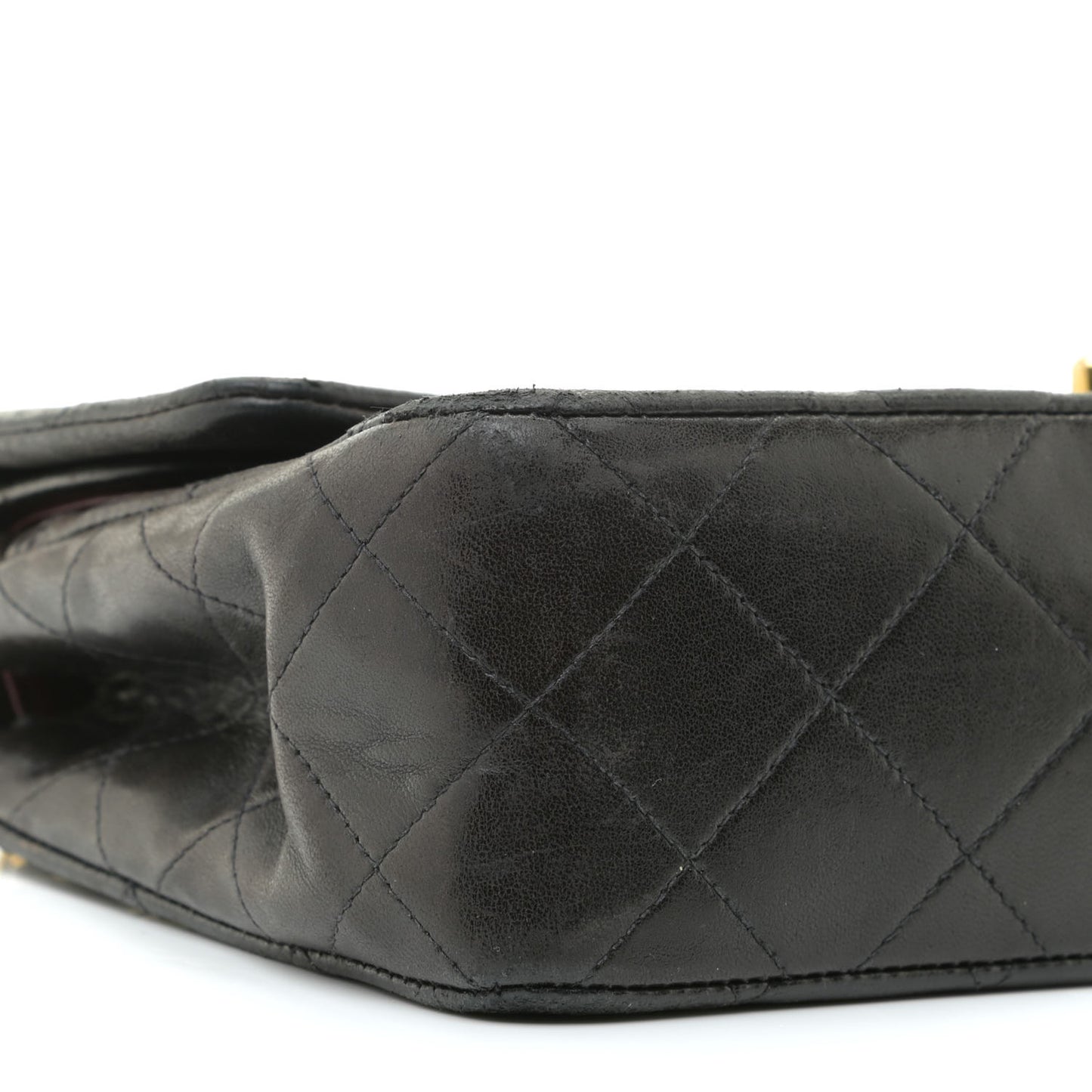 Lambskin Quilted Small Double Flap Black