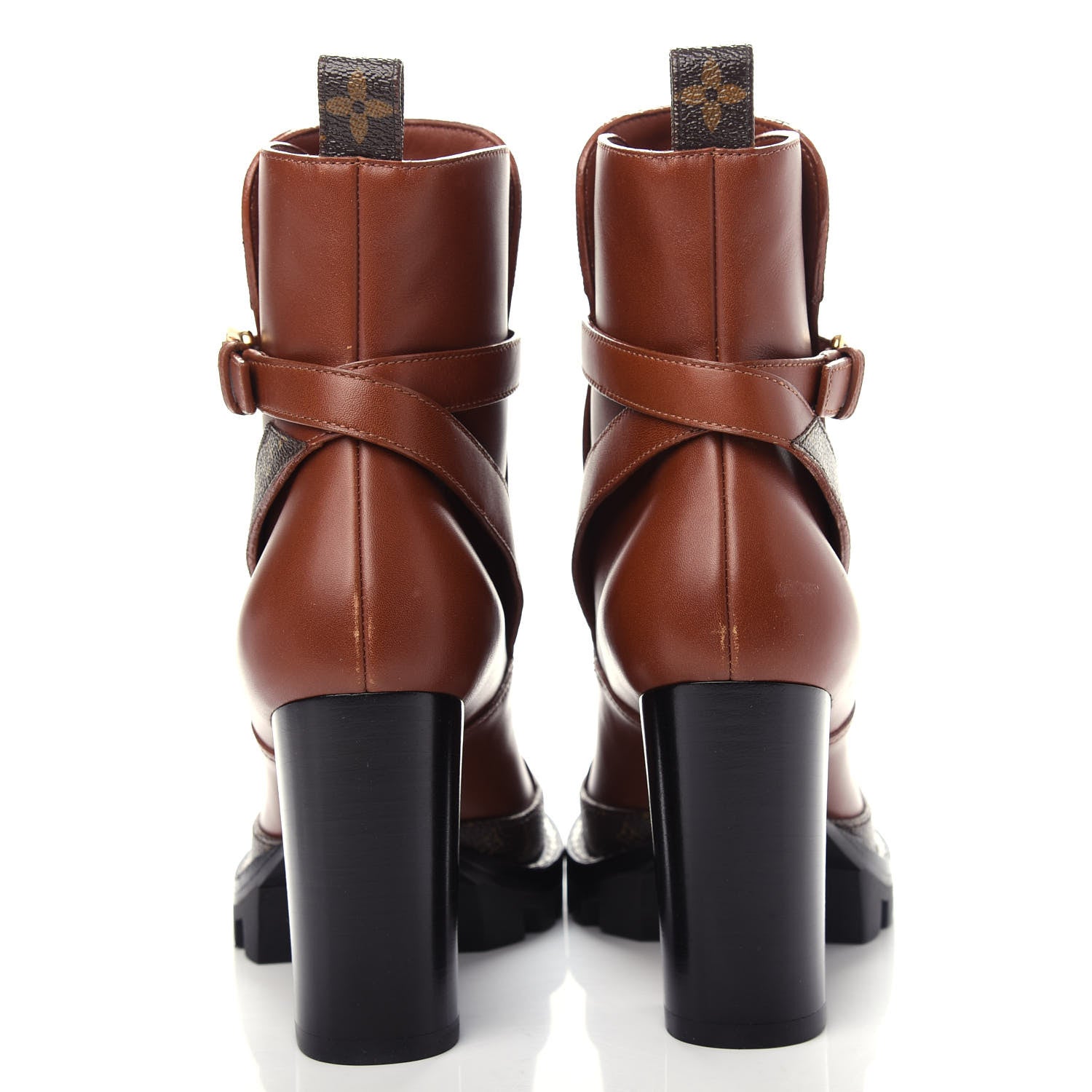 Louis Vuitton Calfskin Monogram Star Trail Ankle Boots 37 Cognac 7 of 10