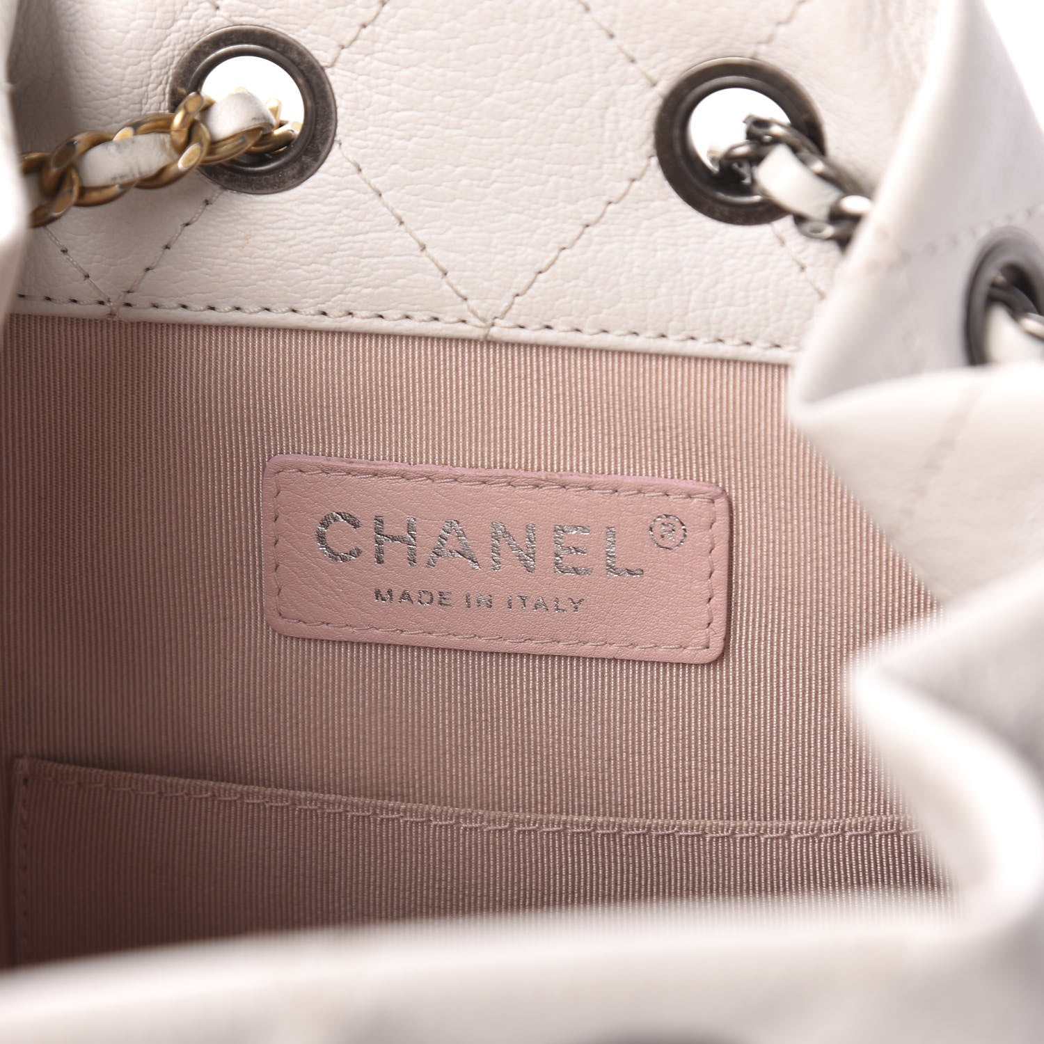 Chanel Patent Goatskin Quilted Small Gabrielle Backpack White 7 of 9