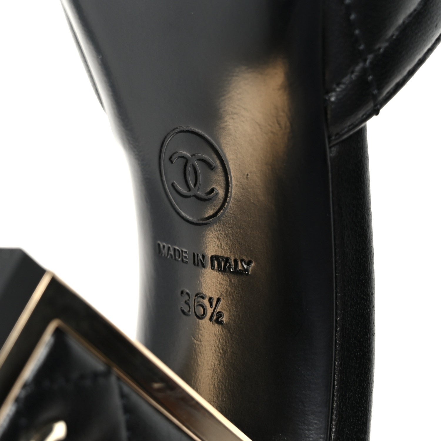 Chanel Lambskin Quilted CC Mules 36.5 Black 8 of 9