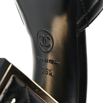 Chanel Lambskin Quilted CC Mules 36.5 Black 8 of 9