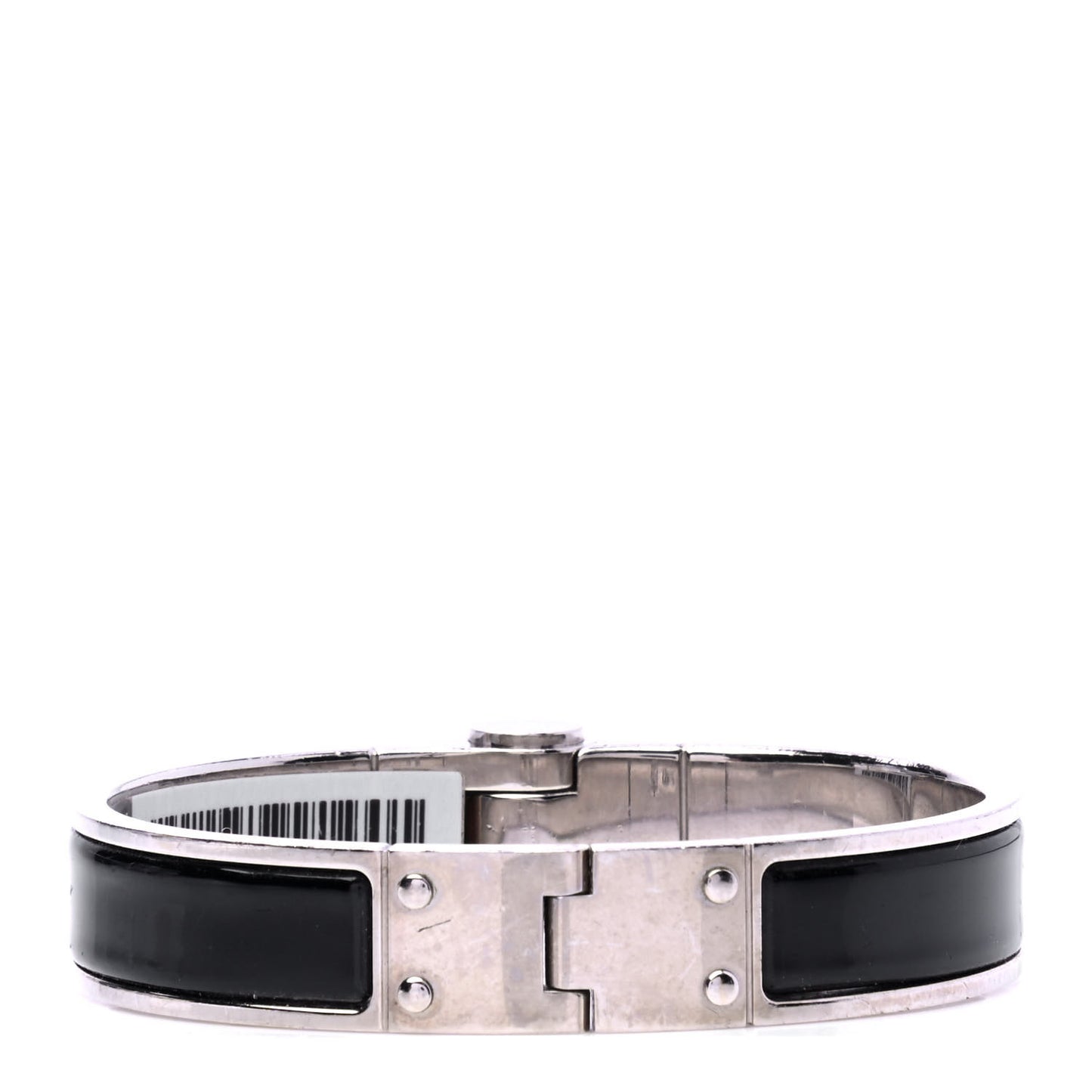 Enamel Charniere Uni Narrow Hinged Bracelet S Black