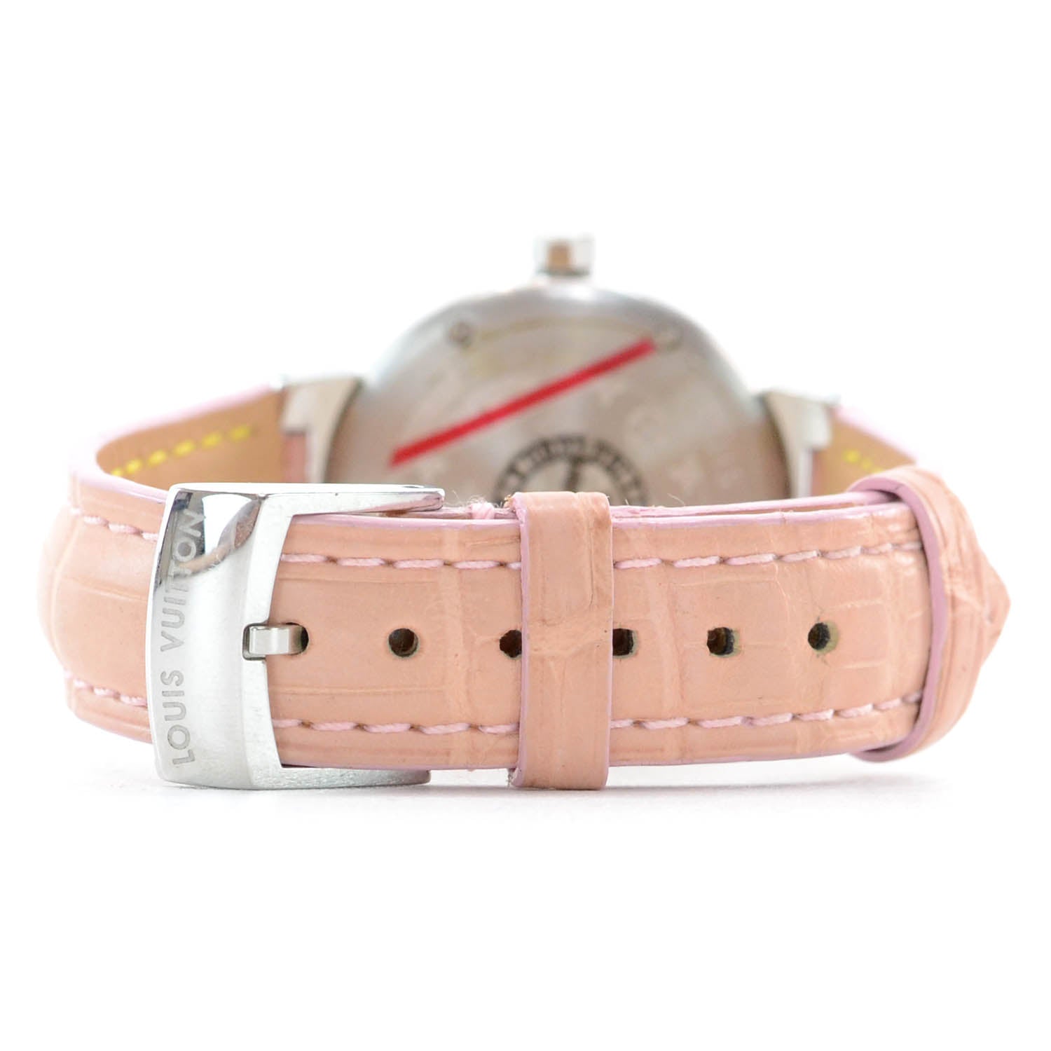 Louis Vuitton Stainless Steel Alligator 28mm Tambour Quartz Watch Brown 2 of 9