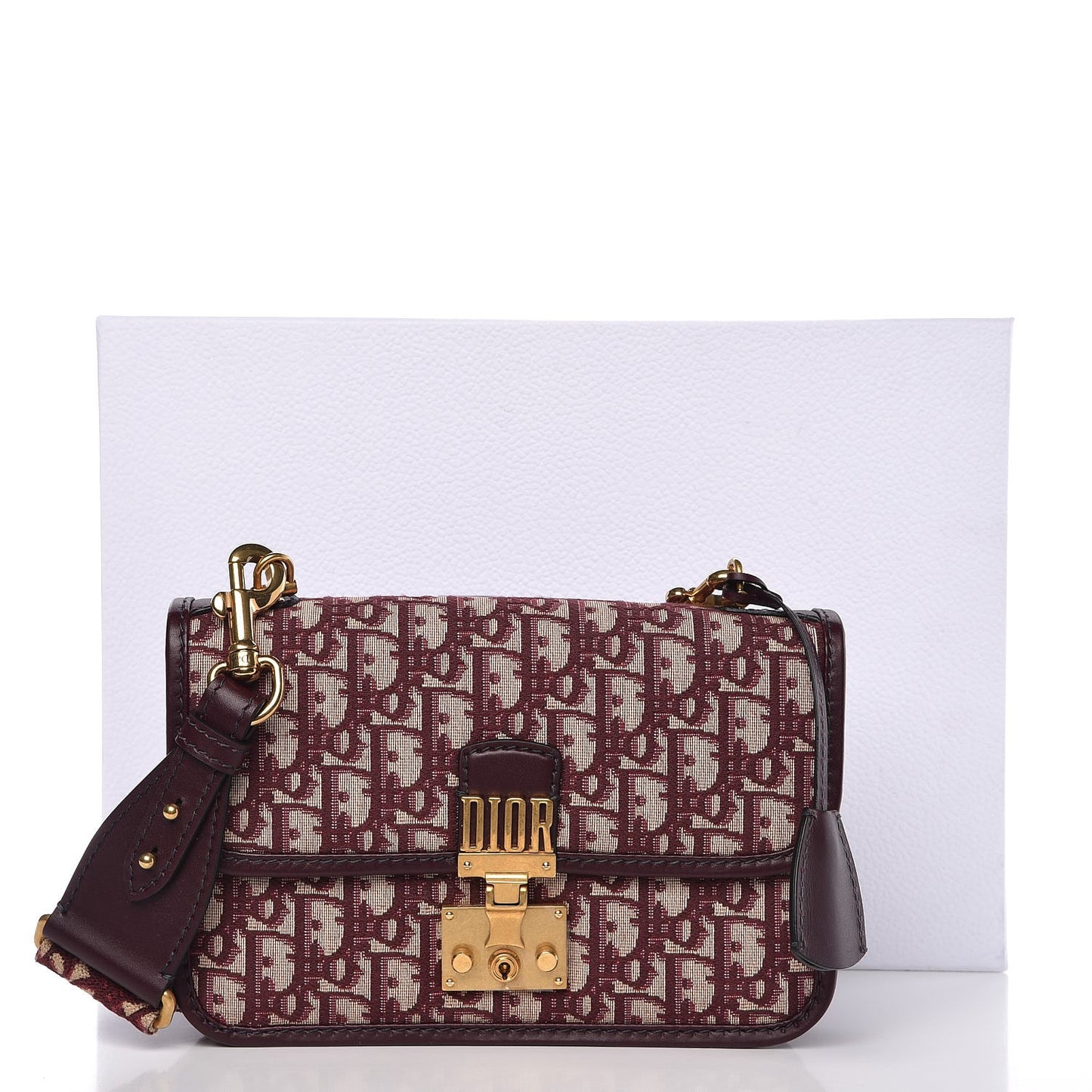 Oblique DiorAddict Flap Bag Burgundy