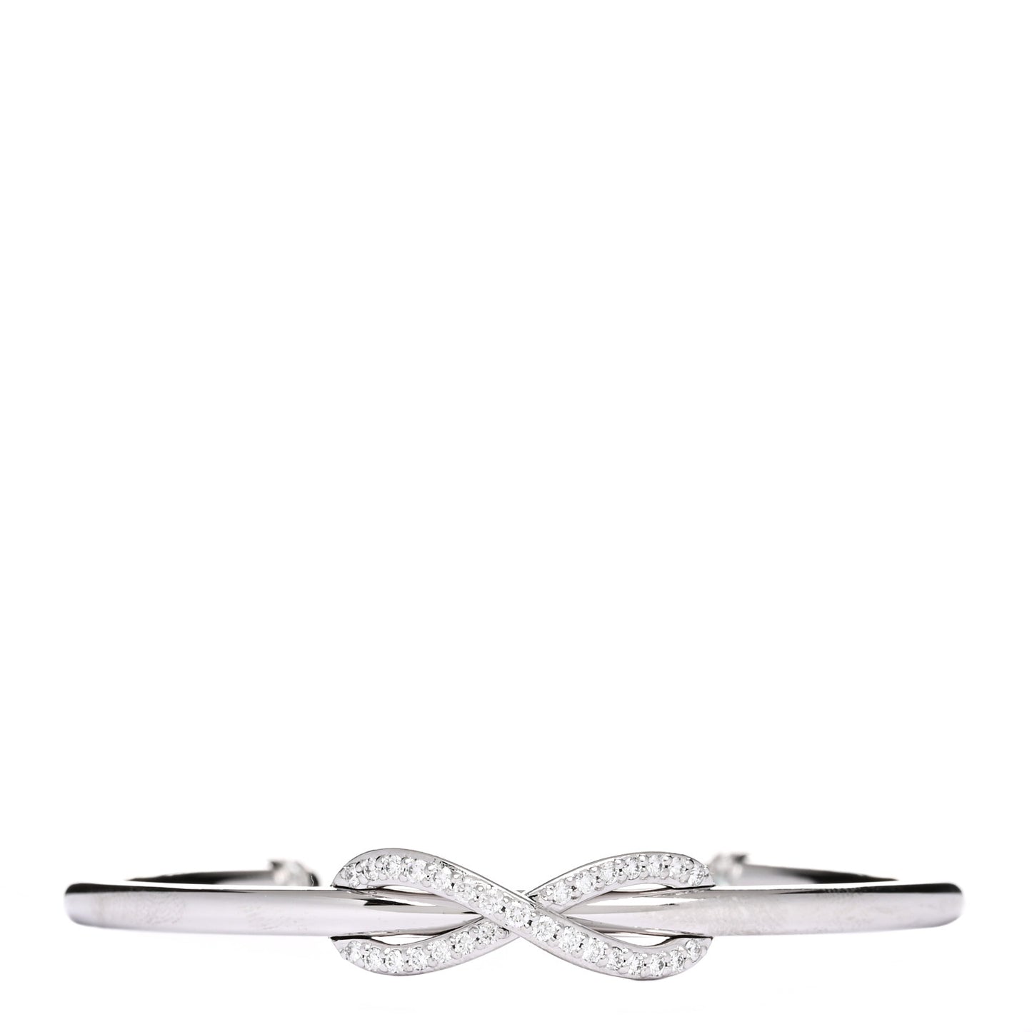 18K White Gold Diamond Infinity Cuff Bracelet