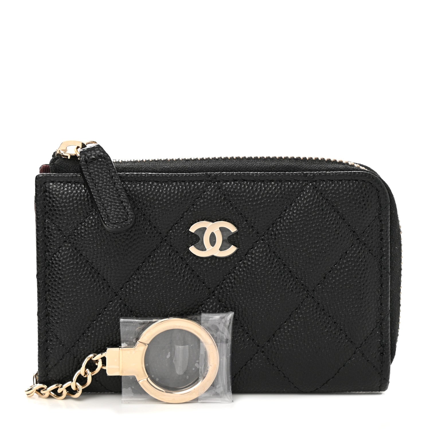 Chanel Caviar Quilted Zipped Key Holder Case Black 1 of 8