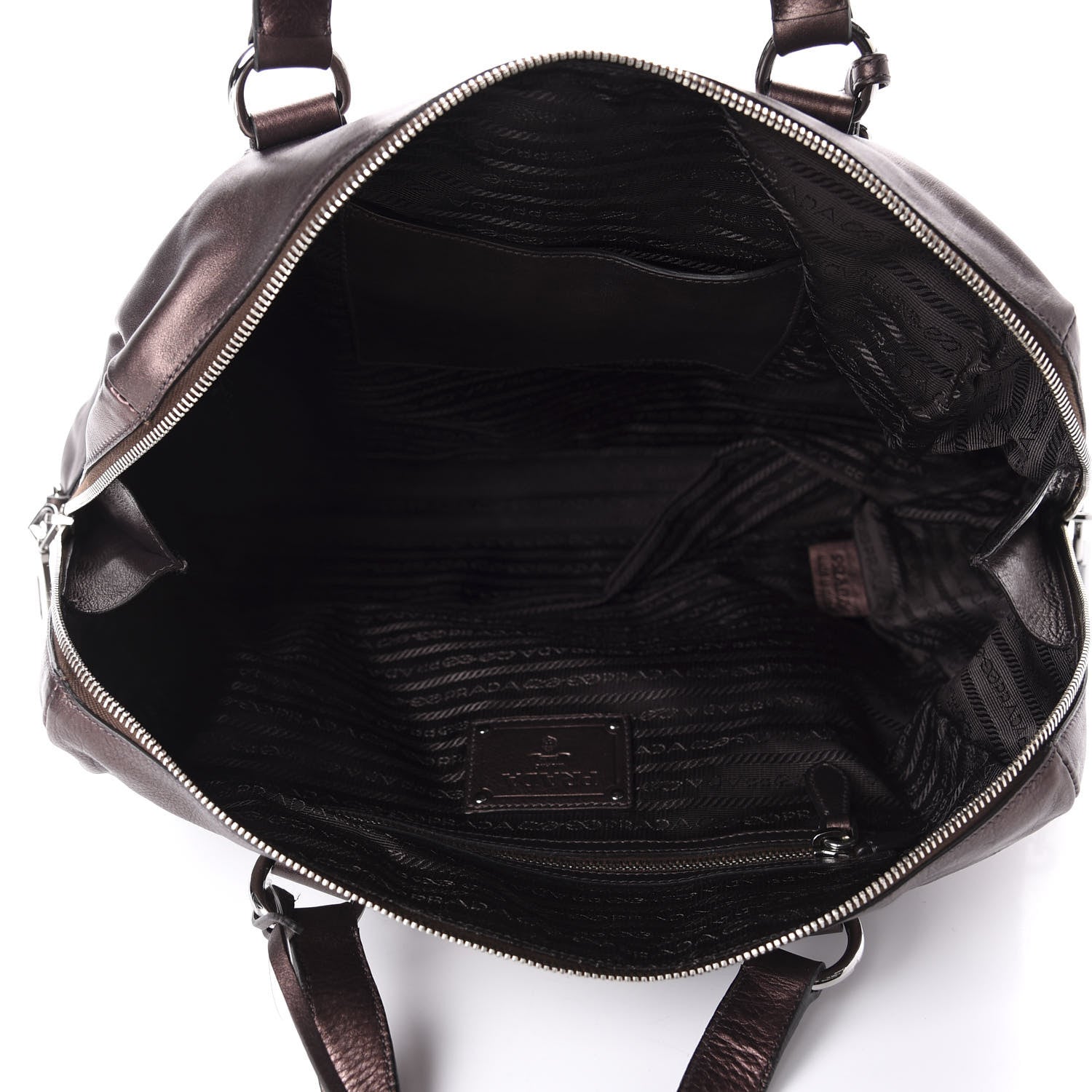 Prada Vitellino Mordo Bauletto Tote Antico Mordore 4 of 11